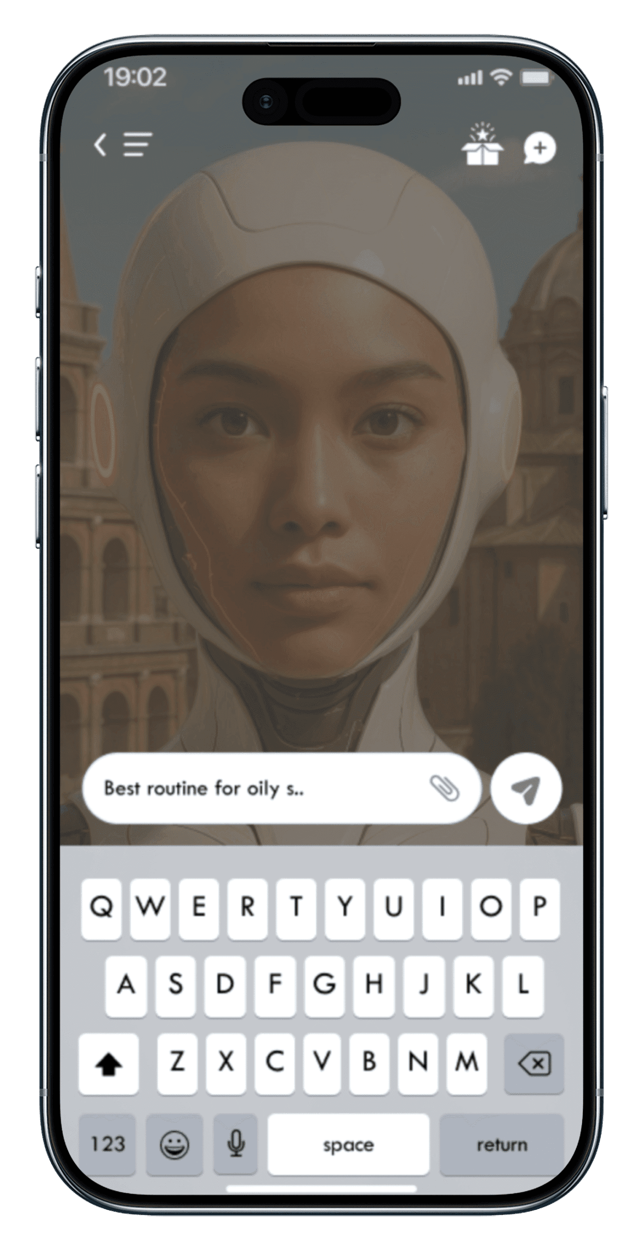 Lisa skincare chatbot conversation on a mobile phone