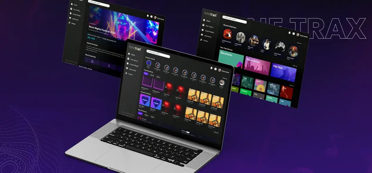 Tunetrax – UI/UX Design for Music