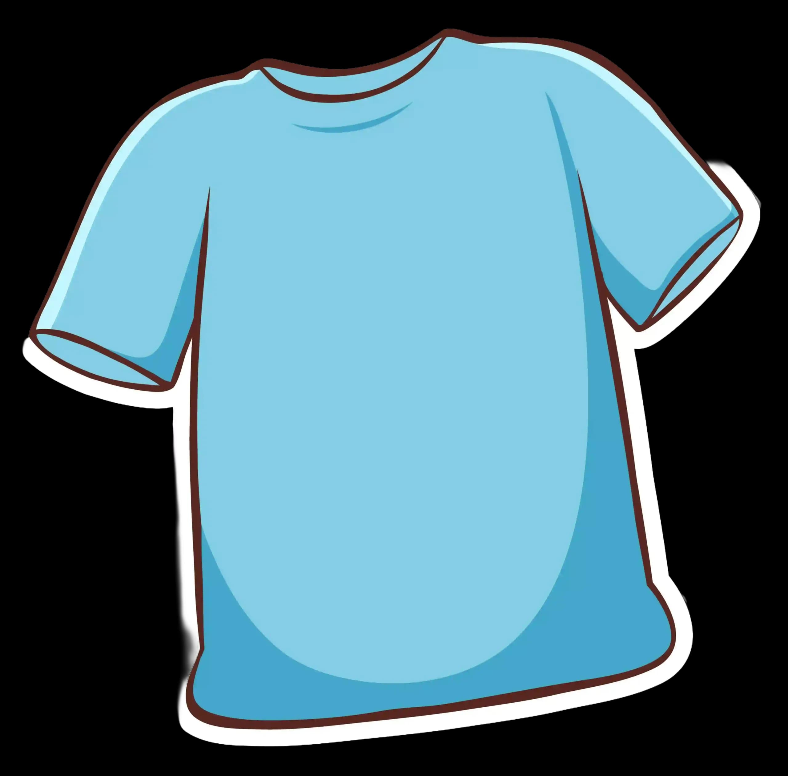 Light-blue t-shirt illustration with a white outline