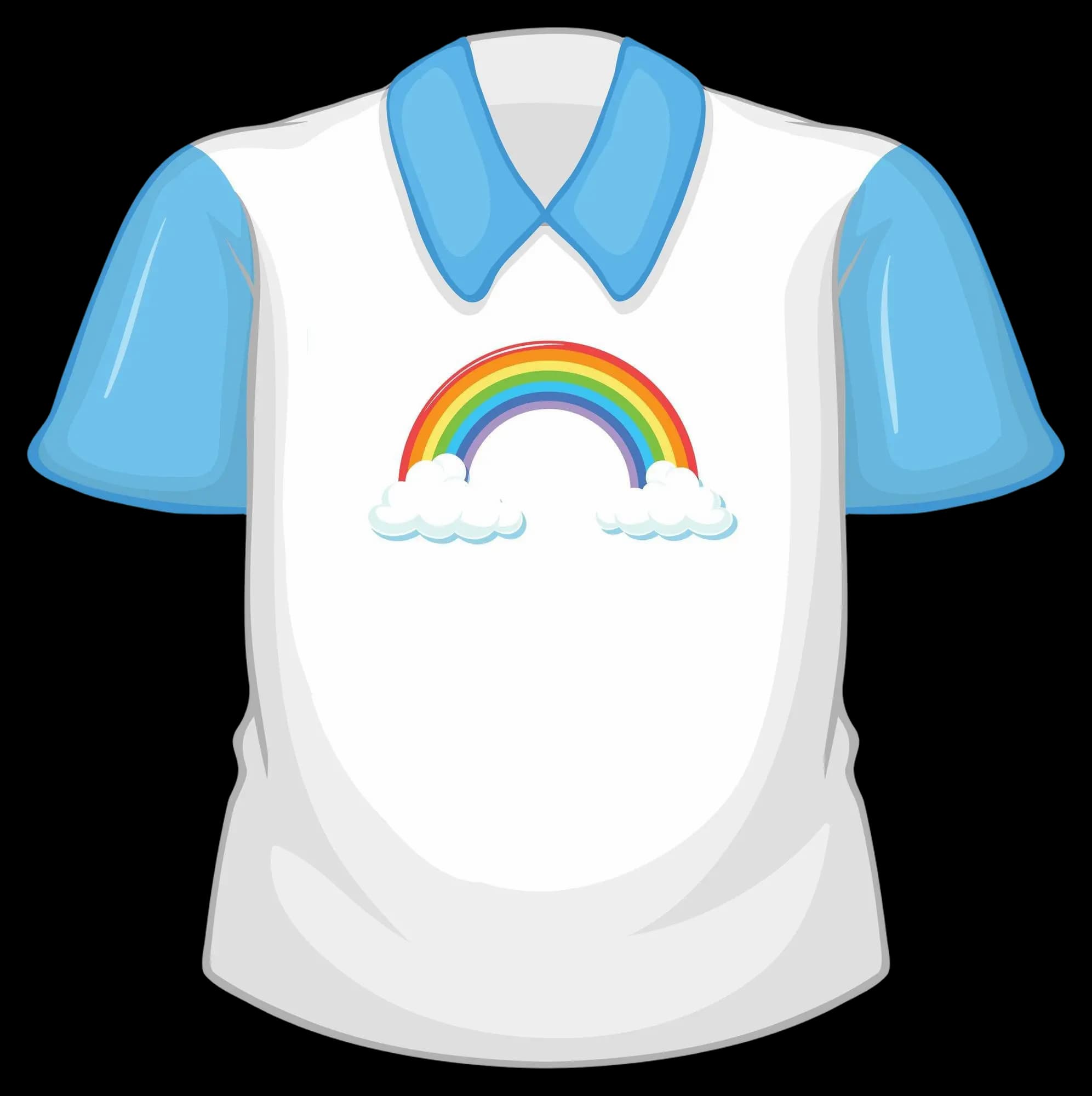 White T-shirt with blue sleeves, an example print-on-demand product