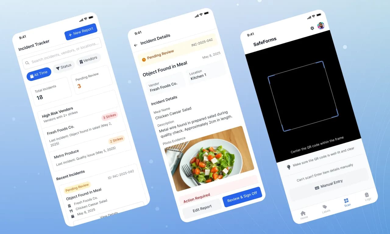 SafeForms Food Safety Management App