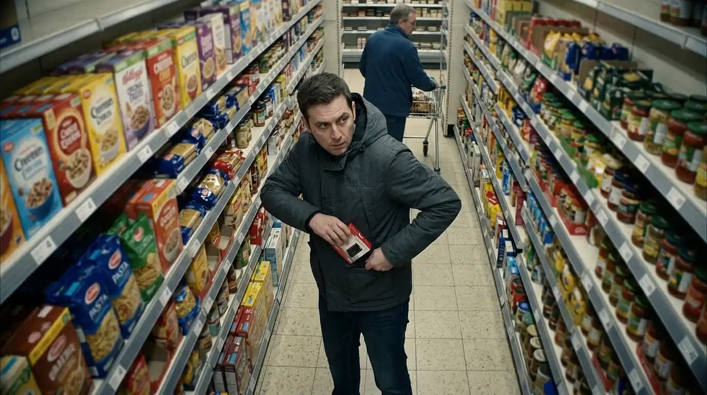 Evidence clip from aisle 4 camera flagged for concealment