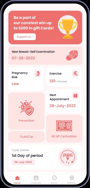 BrestInform cycle tracker screen on a phone