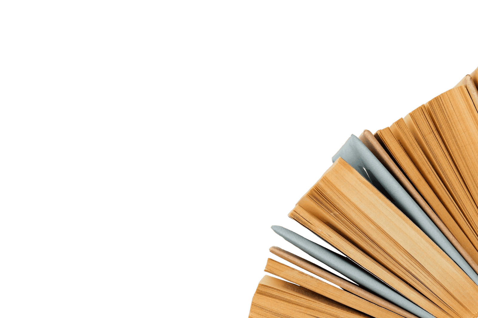A pile of books seen from the corner